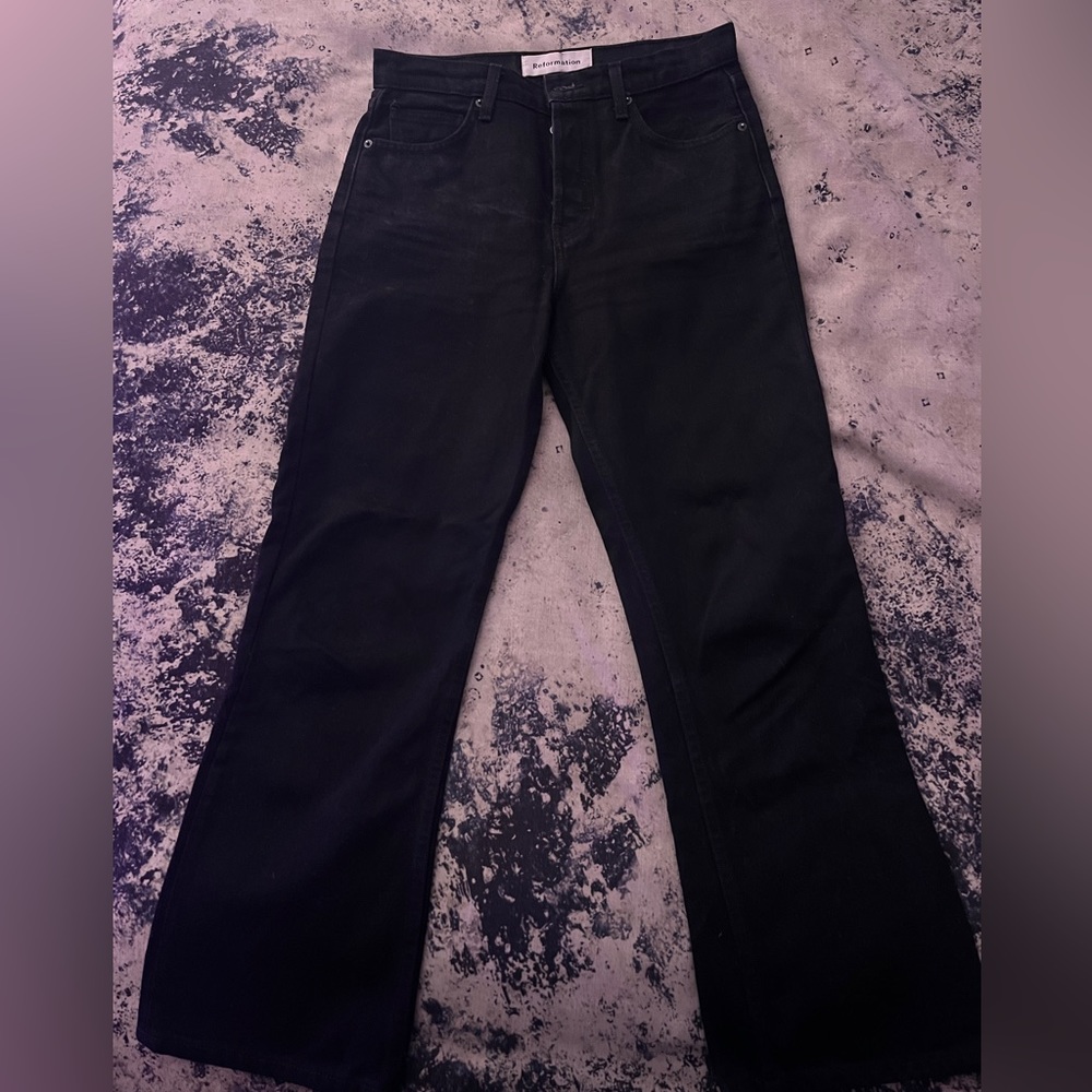 REFORMATION BLK JORDI KICK FLARE JEAN SIZE 27